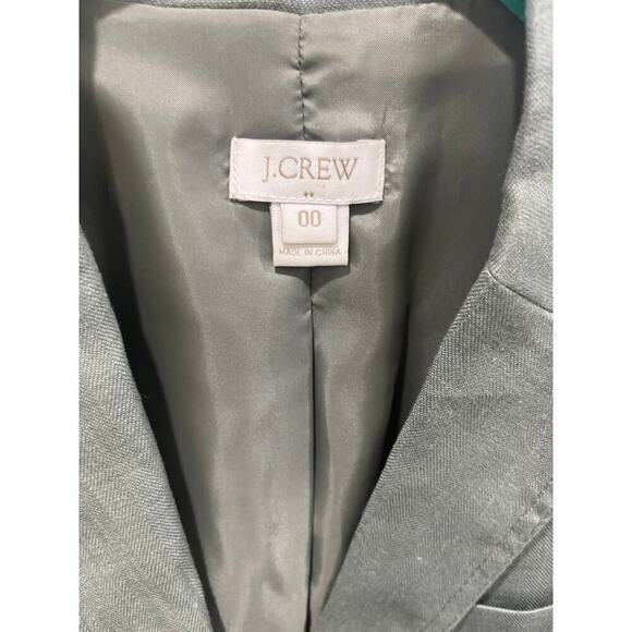 J. Crew 100% Linen Olive Green Blazer Sz 00 - Picture 2 of 6